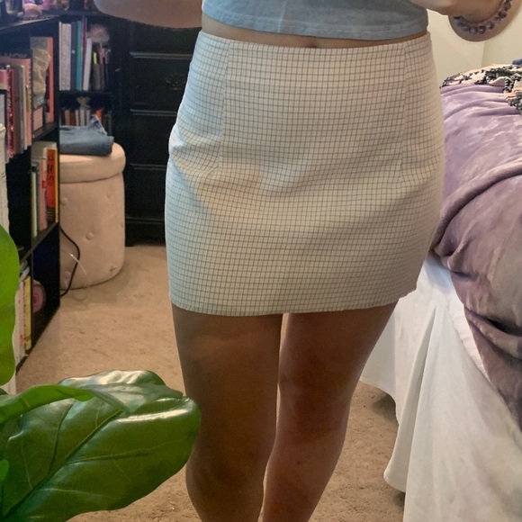 Vintage Plaid Pink Grey Trendy Y2K Cut-Off Mini Skirt XS - Picture 5 of 10